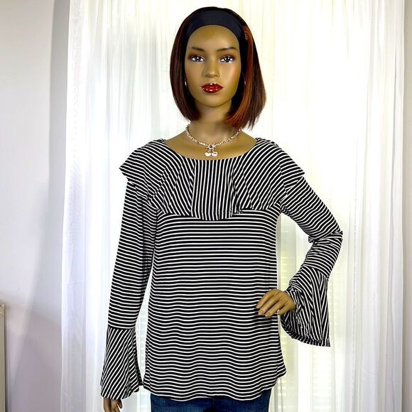 Suzanne Betro Soft Long Sleeve Stripe M - Picture 1 of 8